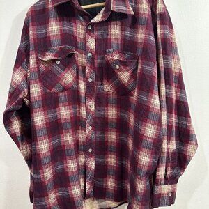 Lumber Jack Outdoors Red Flannel Men's Plaid‎ Button Up Long Sleeve Shirt 3X